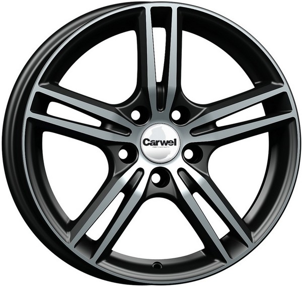 Авто диск Carwel Баруй 5x114,3 R16 литой черный с полировкой et45 d60,1