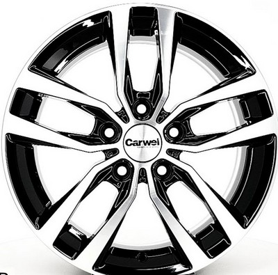 Авто диск Carwel Негито 5x112 R16 литой черный с полировкой et50 d57,1
