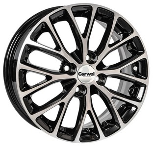 Авто диск Carwel Риорита 4x100 R15 литой черный с полировкой et50 d60,1