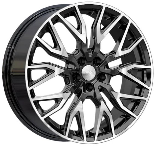 Авто диск Skad Эльба Алмаз 5x114,3 R18 литой черный с полировкой et45 d60,1