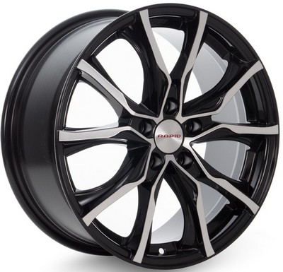 Авто диск K&K Твист Алмаз Черный 5x108 R17 литой черный с полировкой et50 d63,4
