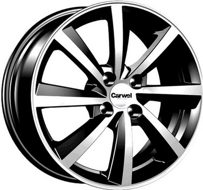 Авто диск Carwel Селигер 4x100 R16 литой черный с полировкой et41 d60,1