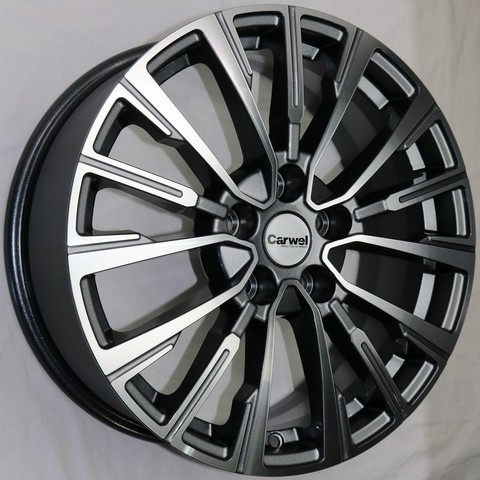 Авто диск Carwel Базан 5x112 R17 литой черный с полировкой et40 d57,1