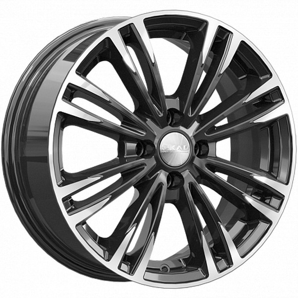 Авто диск Skad Ламар Алмаз 4x100 R16 литой черный с полировкой et37 d60,1