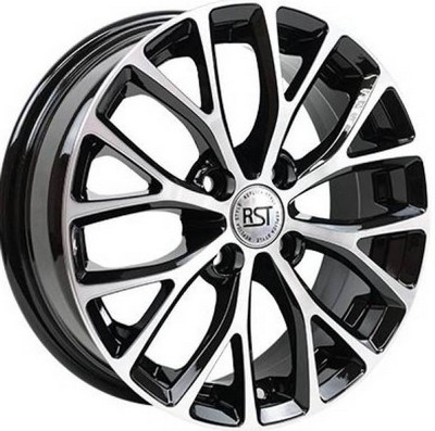 Авто диск Rst R015 4x100 R15 литой черный с полировкой et50 d60,1