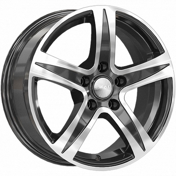 Авто диск Skad Сакура Алмаз 5x100 R15 литой черный с полировкой et35 d57,1