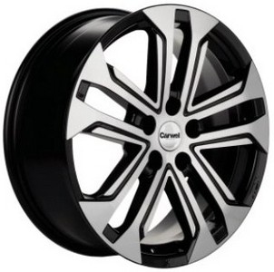 Авто диск Carwel Куж 5x114,3 R18 литой черный с полировкой et45 d60,1