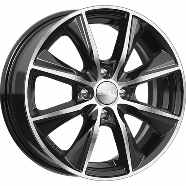 Авто диск Skad Порту Алмаз 4x100 R15 литой черный с полировкой et40 d60,1