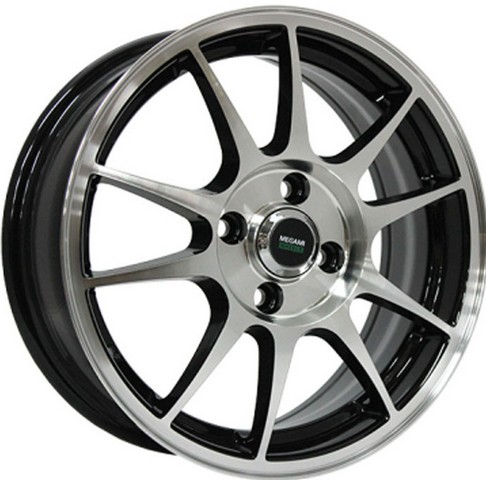 Авто диск Megami Mgm-5 4x100 R15 литой черный с полировкой et50 d60,1