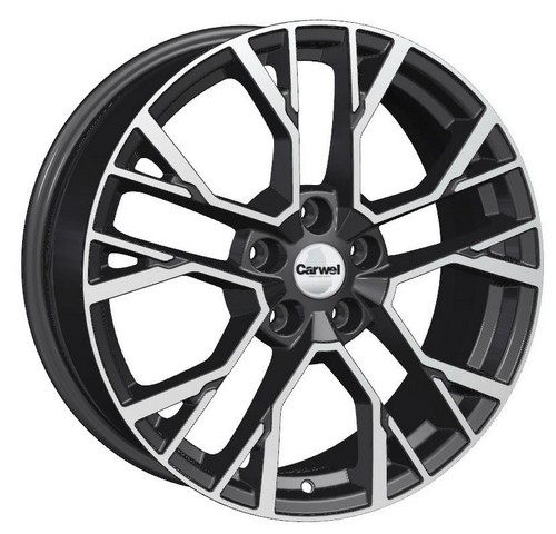Авто диск Carwel Камак 5x114,3 R18 литой черный с полировкой et40 d66,1