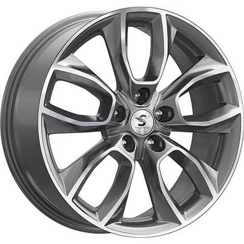 Авто диск K&K Кр001 Алмаз Графит 5x114,3 R18 литой серебристый темный с полировкой et45 d66,1
