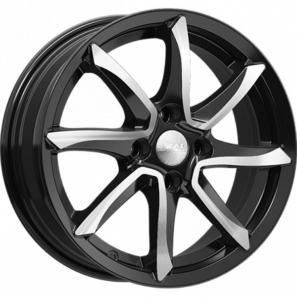 Авто диск Skad Осака Алмаз 4x100 R15 литой черный с полировкой et50 d60,1