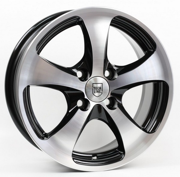 Авто диск Tech Line 403 4x98 R14 литой черный с полировкой et32 d58,6