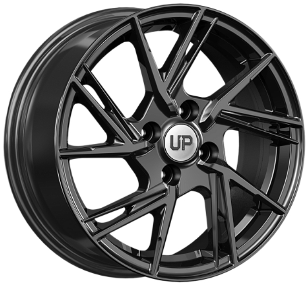 Авто диск Wheels Up Up115 5x100 R15 литой черный с полировкой et38 d57,1
