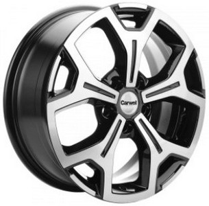 Авто диск Carwel Енисей 5x114,3 R16 литой черный с полировкой et43 d67,1