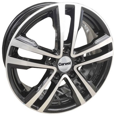 Авто диск Carwel Аллаки 5x114,3 R16 литой черный с полировкой et40 d66,1