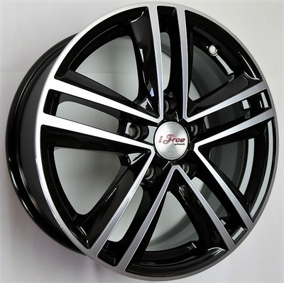 Авто диск Ifree Катар Блэк Джек 5x114,3 R16 литой черный с полировкой et40 d66,1