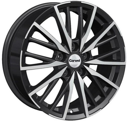 Авто диск Carwel Агма 5x108 R17 литой черный с полировкой et36 d65,1
