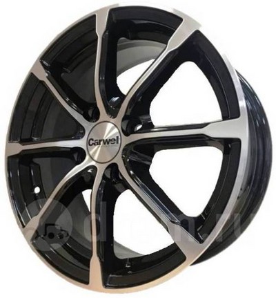 Авто диск Carwel Бета 4x100 R15 литой черный с полировкой et46 d54,1