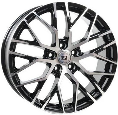 Авто диск Rst R077 5x114,3 R17 литой черный с полировкой et40 d66,1