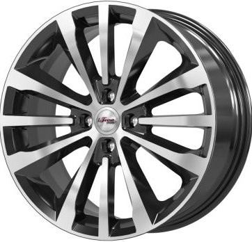 Авто диск Ifree Андерсен Блэк Джек 4x100 R17 литой черный с полировкой et41 d60,1