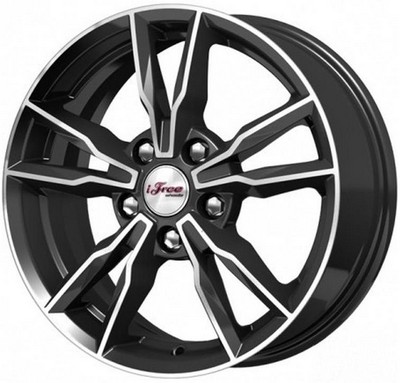 Авто диск Ifree Икигай Блэк Джек 5x114,3 R16 литой черный с полировкой et50 d67,1