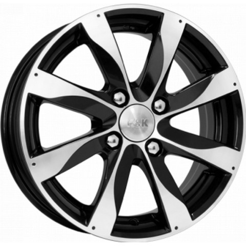 Авто диск K&K Джемини Алмаз Черный 4x108 R15 литой черный с полировкой et38 d67,1
