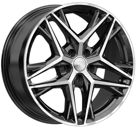 Авто диск Skad Челси Алмаз 5x114,3 R18 литой черный с полировкой et40 d66,1